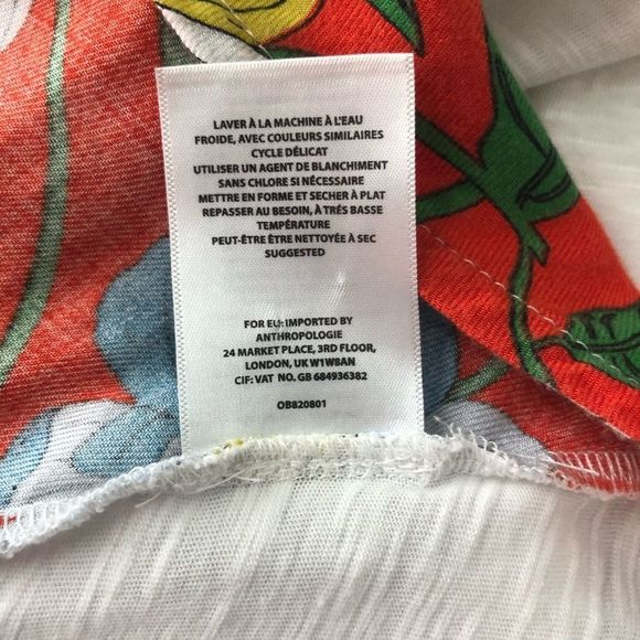 Akemi + Kin Anthro Floral Print Tie Waist T-Shirt Top size XS - Picture 11 of 12